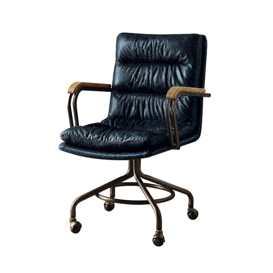 Harith II Office Chair - Vintage Blue Top Grain Leather - 92417