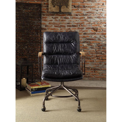 Harith II Office Chair - Vintage Blue Top Grain Leather - 92417 image 3
