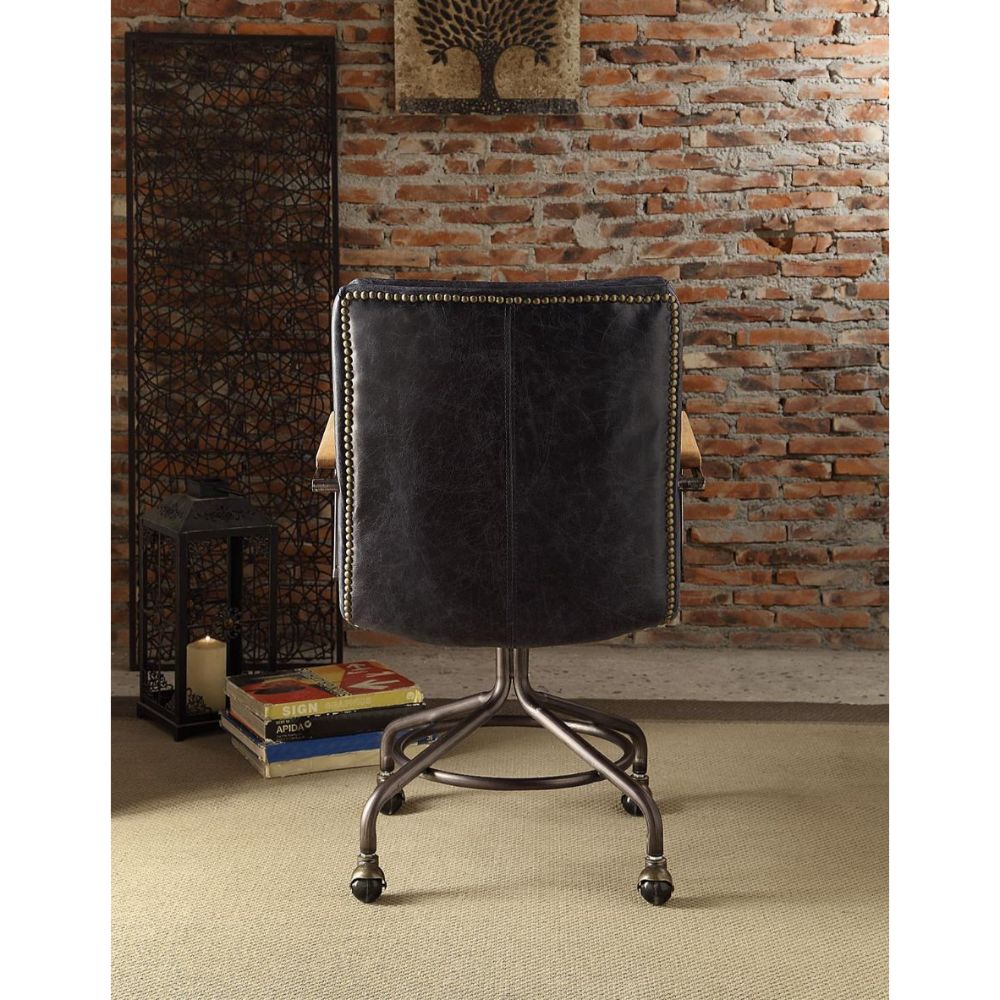 Harith II Office Chair - Vintage Blue Top Grain Leather - 92417 image 4
