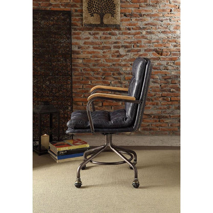 Harith II Office Chair - Vintage Blue Top Grain Leather - 92417 image 5