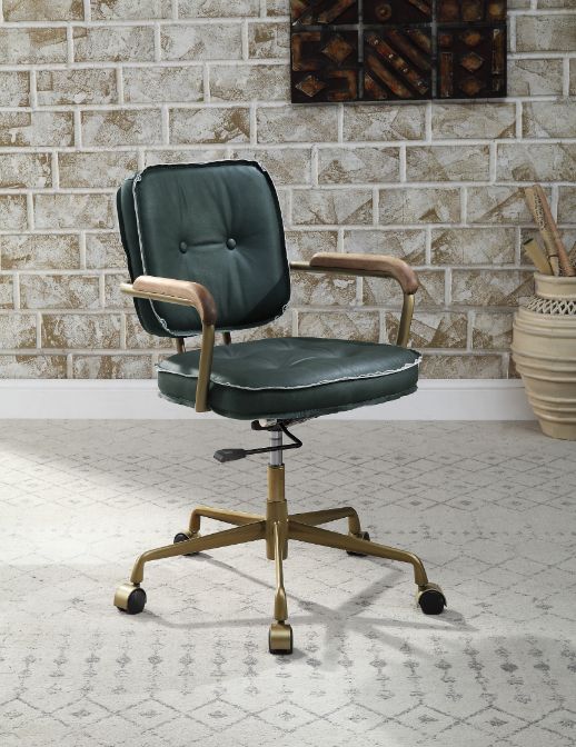 Eclarn Office Chair - Emerald GreenTop Grain Leather - 93171 image 6