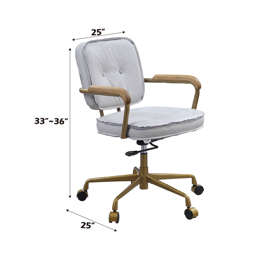 Eclarn Office Chair - Vintage White Top Grain Leather - 93172 image 10