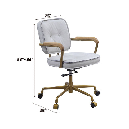 Eclarn Office Chair - Vintage White Top Grain Leather - 93172 image 10