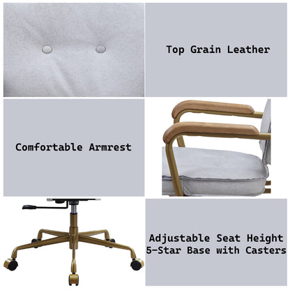 Eclarn Office Chair - Vintage White Top Grain Leather - 93172 image 11