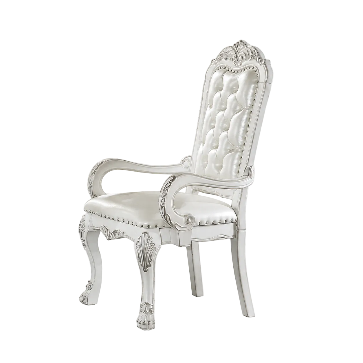 Dresden Executive Office Chair - Synthetic Leather & Bone White Finish