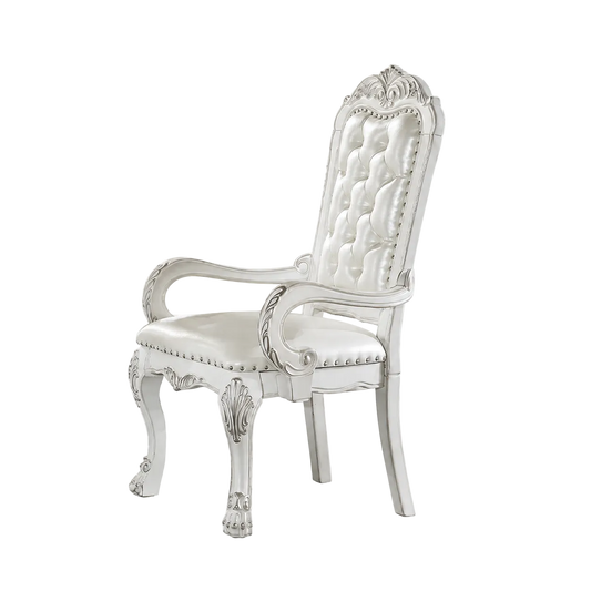 Dresden Executive Office Chair - Synthetic Leather & Bone White Finish