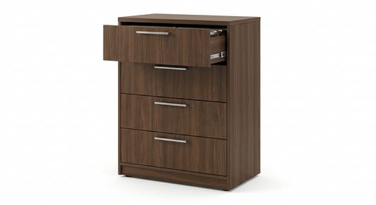 Vensora Walnut 4-Drawer File Cabinet