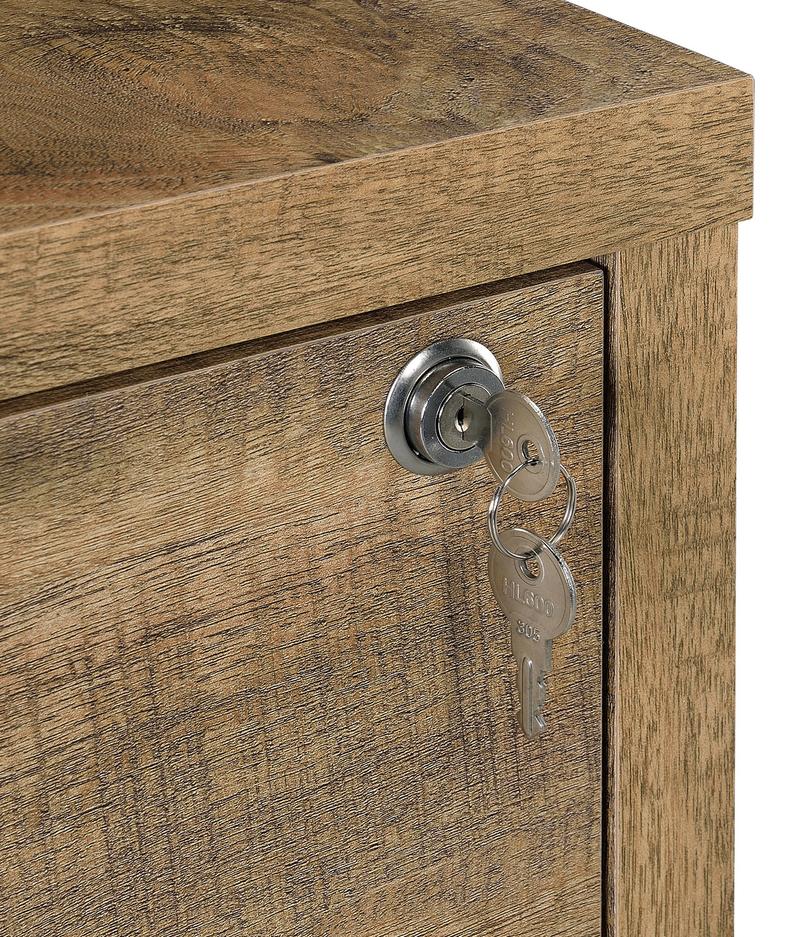 Coaster Westpark Mango lockable drawer detail