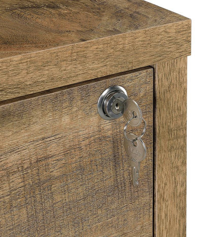 Coaster Westpark Mango lockable drawer detail