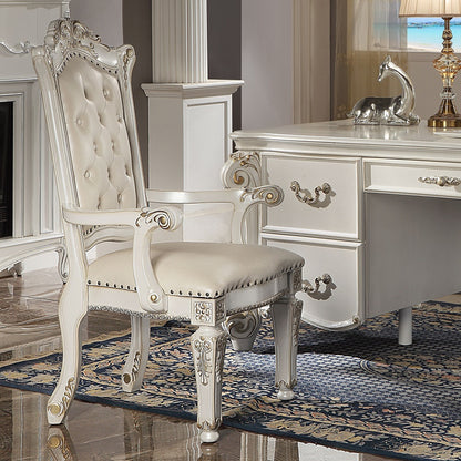 Vendome Executive Office Chair - Synthetic Leather & Antique Pearl Finish - OF01518
