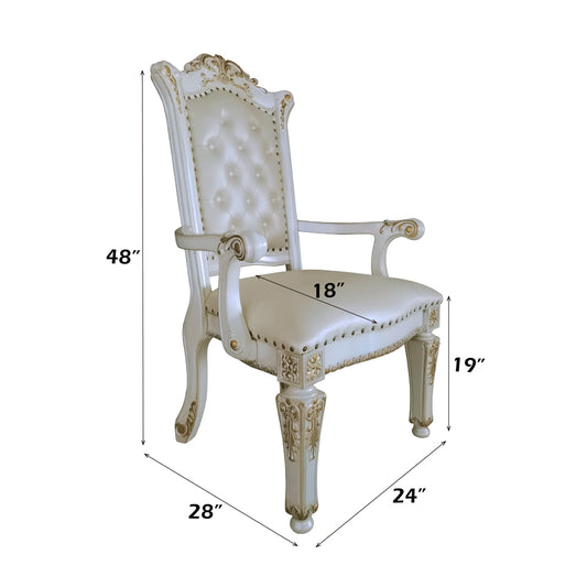 Vendome Executive Office Chair - Synthetic Leather & Antique Pearl Finish - OF01518 image 3
