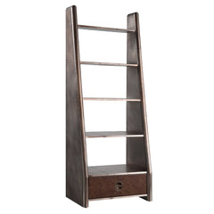 Brancaster Bookcase – Bronze Aluminium and Morrocco Top Grain Leather Bookcase